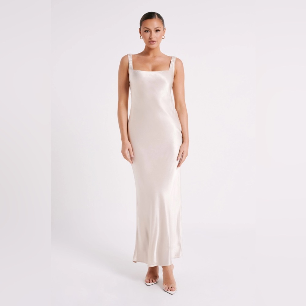 Meshki Ensley Satin Maxi Dress Champagne